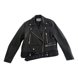 Acne Studios Oversized Merlyn Leather Biker Jacket